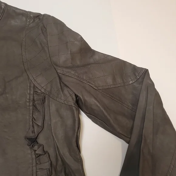 Vanity Women's Grey Faux Leather Jacket Size Large - Picture 5 of 10